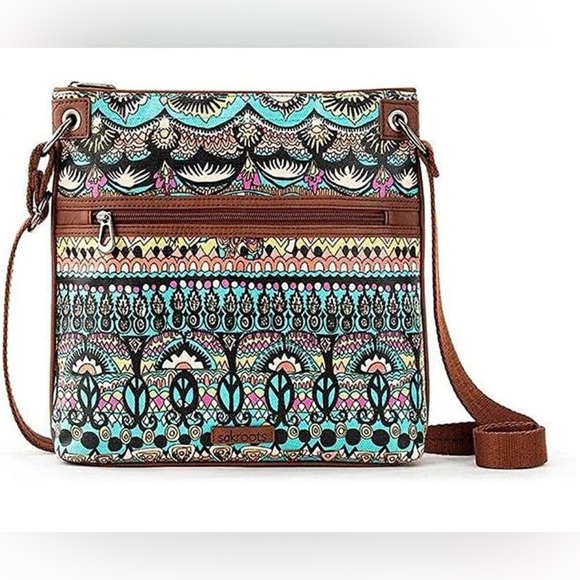 Sakroots Handbags - Sakroots Woman’s Hippie Chic Coated Canvas Multicolor Crossbody Bag